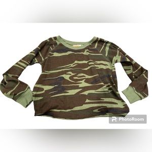 Vintage Havana girls distressed camouflage sweatshirt
